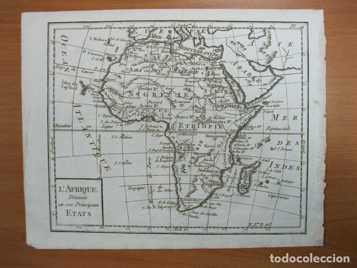 Arte: Mapa de &Aacute;frica, 1798. Bertholon - Foto 2