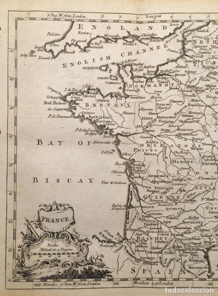 Arte: Mapa de Francia, 1764. Thomas Jeffreys - Foto 2