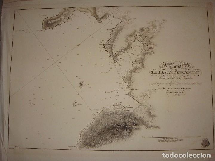 Kunst: &ldquo;Plano de la R&iacute;a de Corcubi&oacute;n&rdquo; &middot; Carta n&aacute;utica de Galicia &middot; Ignacio Fl&oacute;rez &middot; 1837