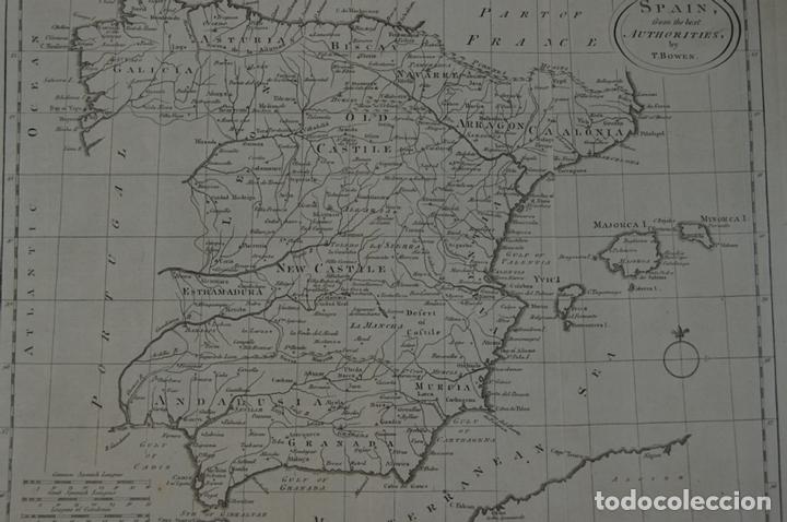 Arte: Mapa de Espa&ntilde;a, 1790. Bowen /Barlow - Foto 2