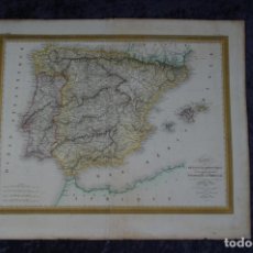 Arte: MAPA DE ESPAÑA Y PORTUGAL, 1834. VIVIEN/ GIRALDON. Lote 86119528
