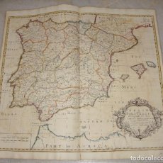 Arte: MAPA GRABADO DE ESPAÑA Y PORTUGAL. SPAIN AND PORTUGAL.... FECHADO EN 1719