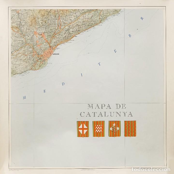Arte: Enorme y detalladísimo mapa de Catalunya Cataluña en 4 grandes hojas . En Total 160x160cm. - Foto 5 - 90992945