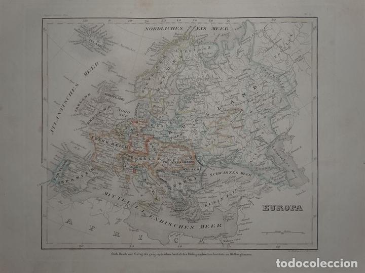 Arte: Mapa de Europa, 1852. Metzeroth/Meyer - Foto 1