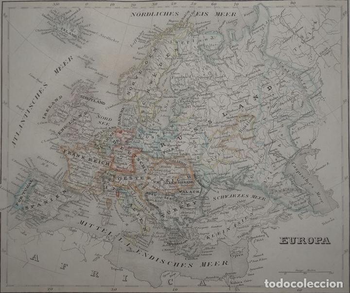 Arte: Mapa de Europa, 1852. Metzeroth/Meyer - Foto 3