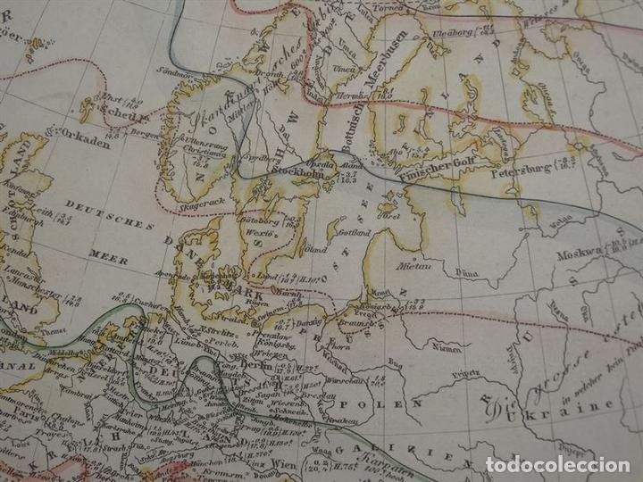Arte: Mapa de Europa y su temperatura, 1852. An&oacute;nimo - Foto 4