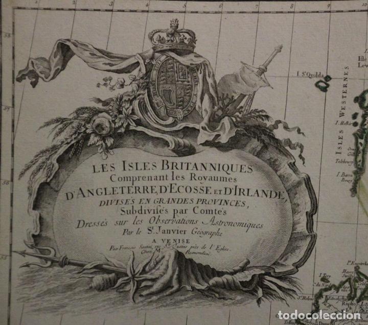 Arte: Mapa de las Islas Brit&aacute;nicas, 1781. Janvier - Foto 2