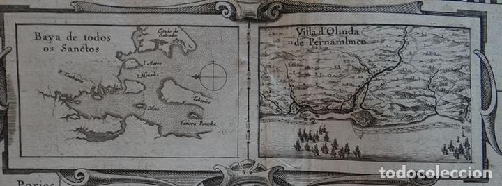 Arte: Mapa de Brasil, 1633. Hondius /Mercator - Foto 3