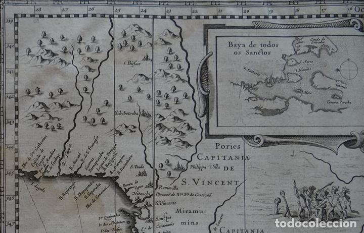 Arte: Mapa de Brasil, 1633. Hondius /Mercator - Foto 4