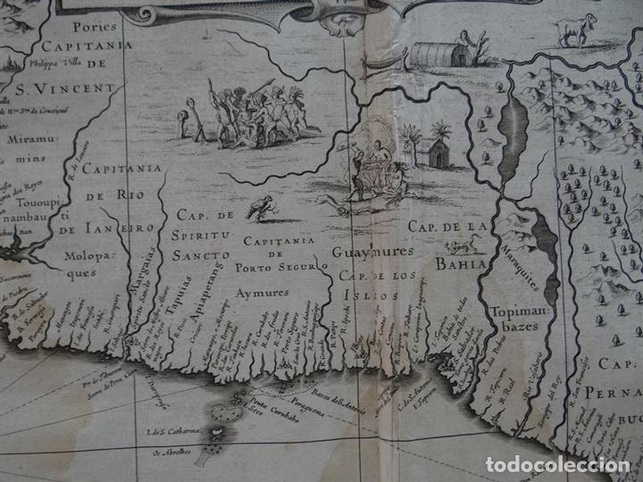 Arte: Mapa de Brasil, 1633. Hondius /Mercator - Foto 5