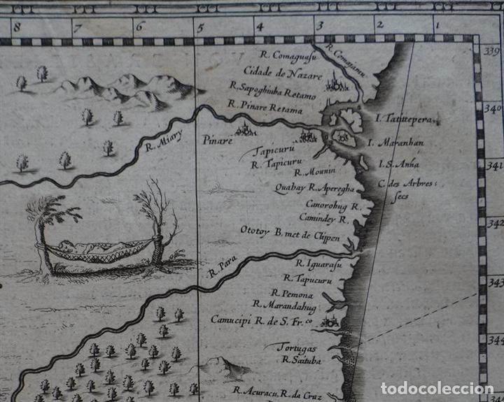 Arte: Mapa de Brasil, 1633. Hondius /Mercator - Foto 6