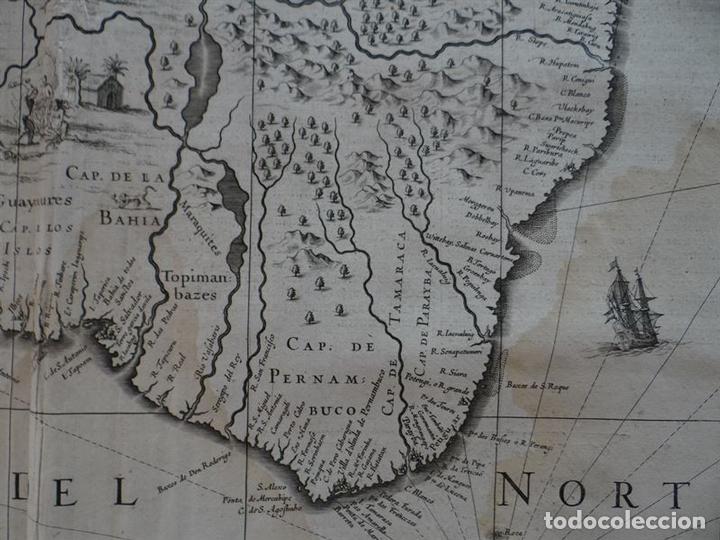 Arte: Mapa de Brasil, 1633. Hondius /Mercator - Foto 7
