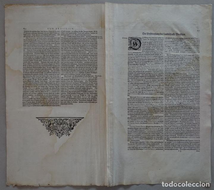 Arte: Mapa de Brasil, 1633. Hondius /Mercator - Foto 8