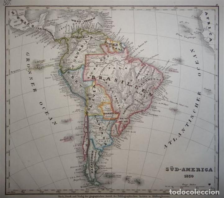 Arte: Mapa de Am&eacute;rica del Sur, 1830. An&oacute;nimo - Foto 1