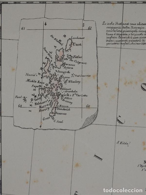 Arte: Mapa de las Islas Brit&aacute;nicas, 1856. B. Marzolla - Foto 5