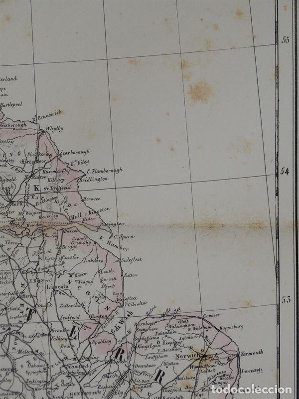 Arte: Mapa de las Islas Brit&aacute;nicas, 1856. B. Marzolla - Foto 8