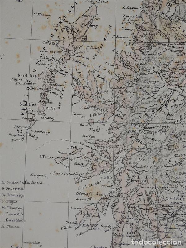 Arte: Mapa de las Islas Brit&aacute;nicas, 1856. B. Marzolla - Foto 15