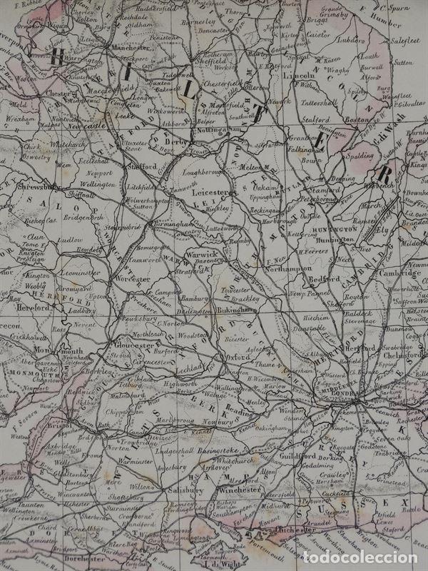 Arte: Mapa de las Islas Brit&aacute;nicas, 1856. B. Marzolla - Foto 17