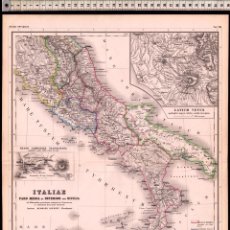 Arte: MAPA ITALIA ANTIGUA ROMANA Y GRIEGA DE HEINRICH KIEPERT, LITOGRAFÍA DE 1869, COLOREADA A MANO, CARTA