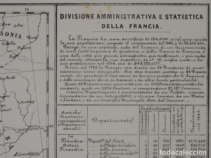 Arte: Mapa de Francia, 1856. Marzolla - Foto 4