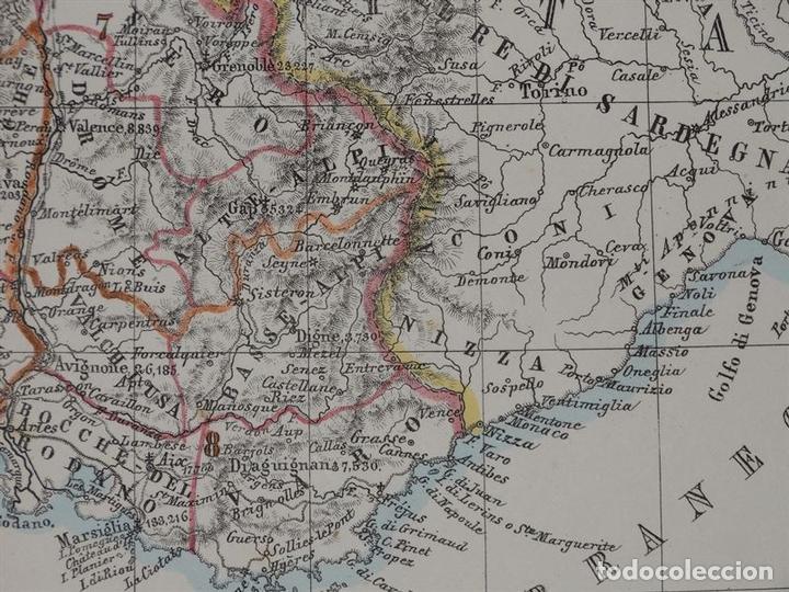 Arte: Mapa de Francia, 1856. Marzolla - Foto 16