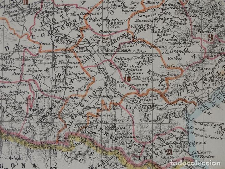 Arte: Mapa de Francia, 1856. Marzolla - Foto 17