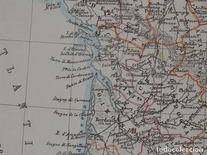 Arte: Mapa de Francia, 1856. Marzolla - Foto 18