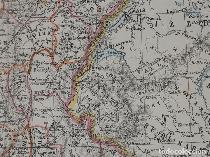 Arte: Mapa de Francia, 1856. Marzolla - Foto 20