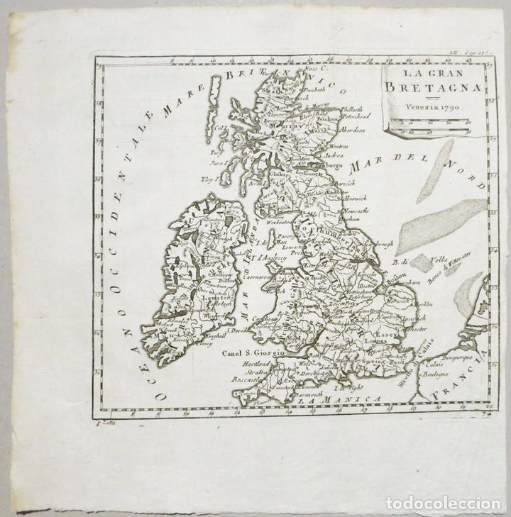 Arte: Mapa de Gran Breta&ntilde;a e Irlanda, 1790. Buffier - Foto 1