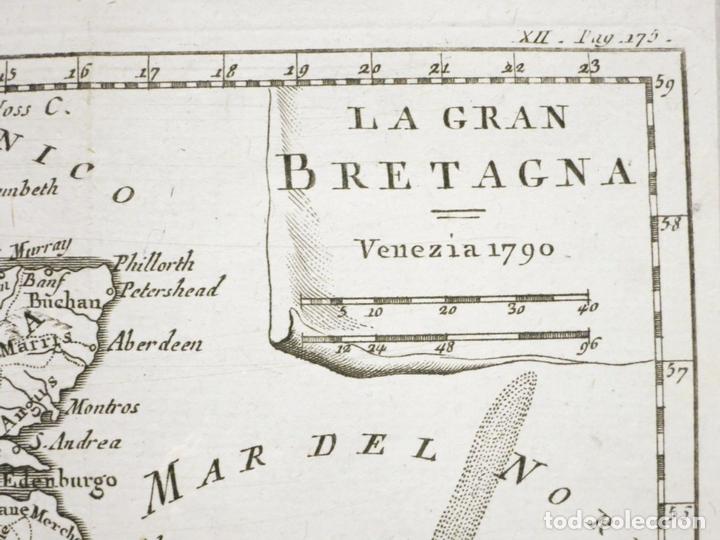 Arte: Mapa de Gran Breta&ntilde;a e Irlanda, 1790. Buffier - Foto 2