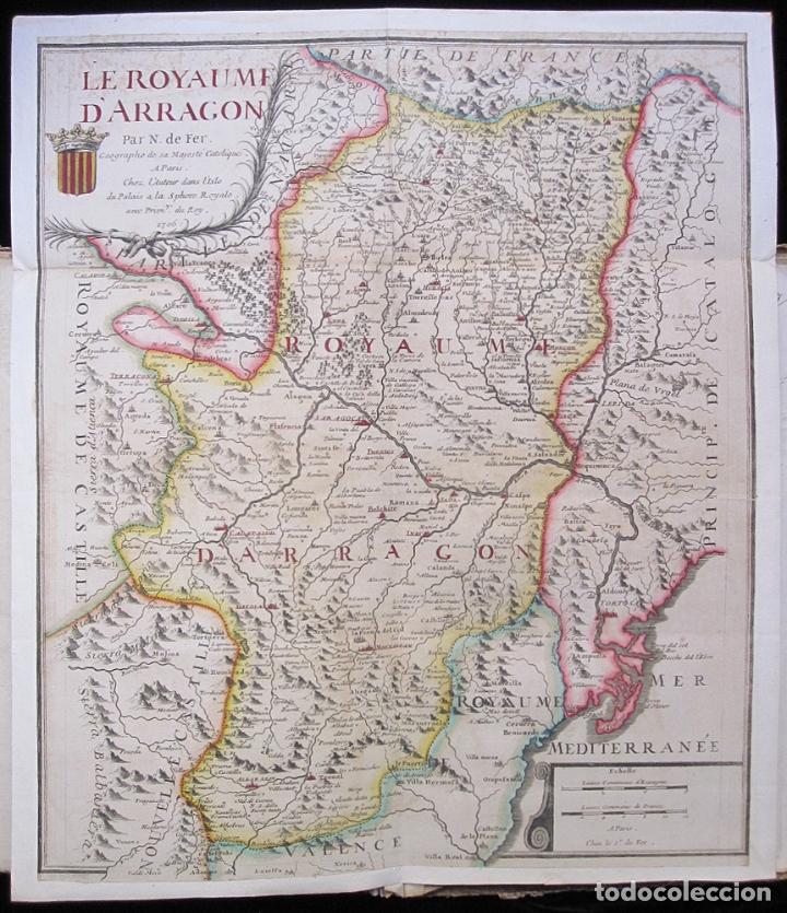 Muy Antiguo Mapa Del Reino De Aragón 1706 Le Comprar Cartografía Antigua Hasta S Xix En 8083