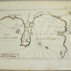 Arte: MAPA DE LAS BAHÍAS DE ALCUDIA Y POLLENCA (MALLORCA, BALEARES), 1804. JOSEPH ROUX. Lote 108923639