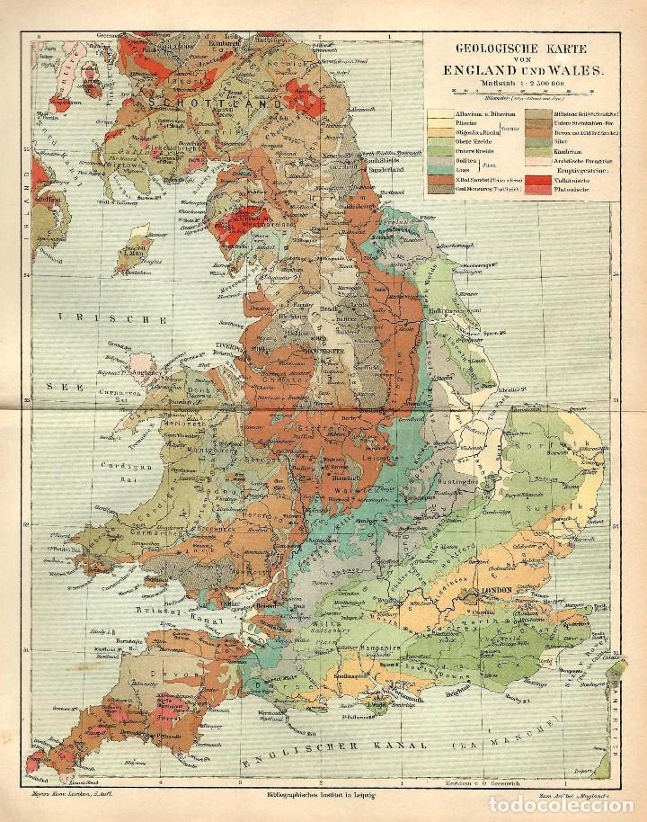 Inglaterra Y Gales Mapa Geologico Recursos Mine Comprar Cartografia Antigua Hasta S Xix En Todocoleccion 110790859