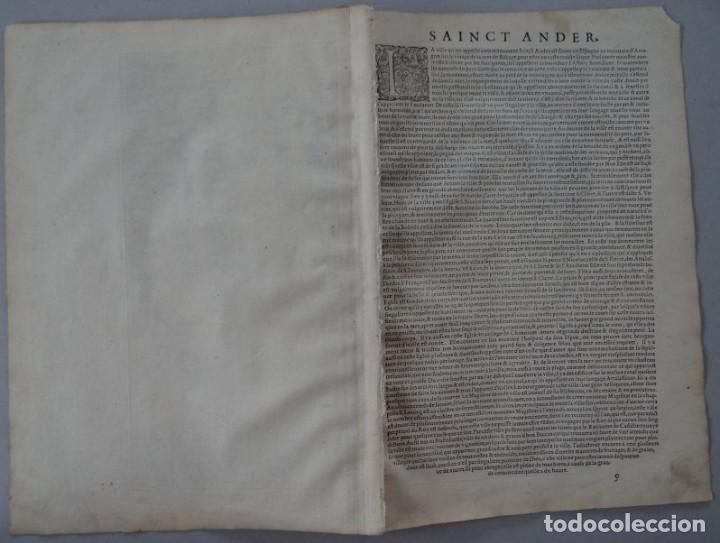 Arte: 1575 Grabado al cobre vista mapa de Santander (Braun Hogenberg) - Foto 5 - 111062231