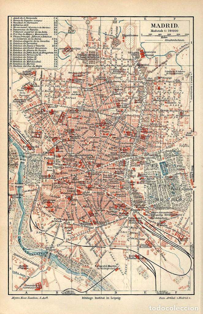 mapa de madrid siglo xix Plano madrid siglo xix manzanares alcala el ret   Sold at Auction 