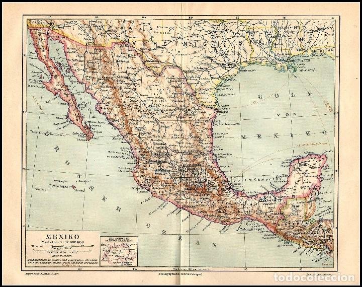 Mapa De Mexico America Central California Rio G Sold Through Direct Sale