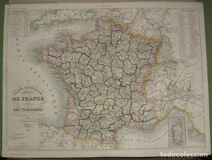 comprar mapa carreteras francia gran mapa de carreteras de francia, 1836. lorai   Comprar 