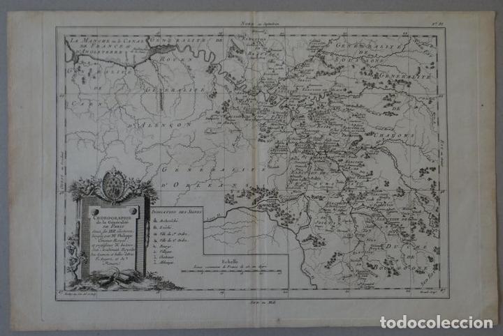 Arte: Mapa de Par&iacute;s (Francia), 1787. Moithey/Herault - Foto 1