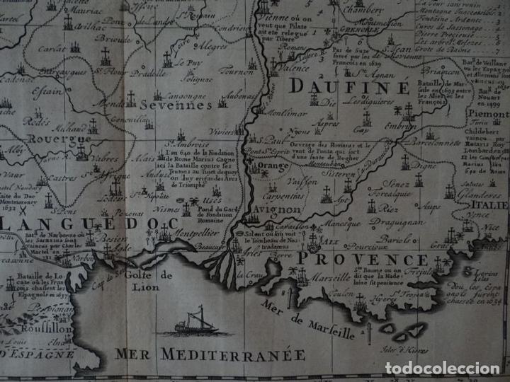 Arte: Gran mapa de Francia, 1719. Chatelain/Guedeville - Foto 4