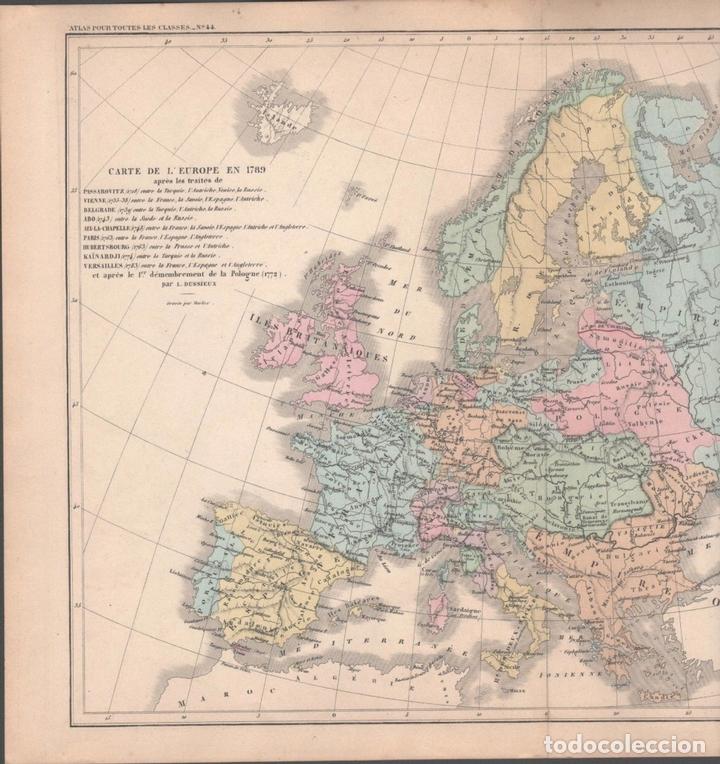 Arte: Mapa de Europa, 1895. Dussieux - Foto 3