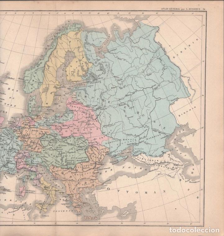 Arte: Mapa de Europa, 1895. Dussieux - Foto 4