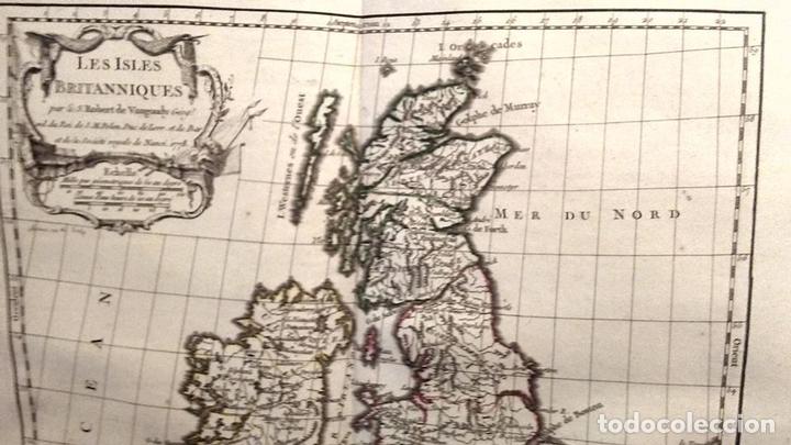 Arte: Mapa de las Islas Brit&aacute;nicas, 1778. Vaugondy - Foto 4
