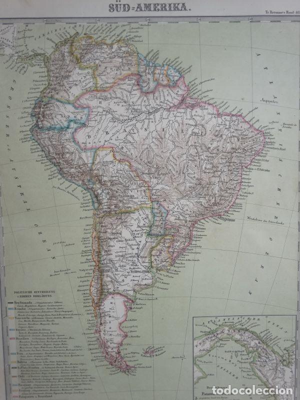 Arte: Mapa de Am&eacute;rica del Sur, circa, 1850. An&oacute;nimo - Foto 2