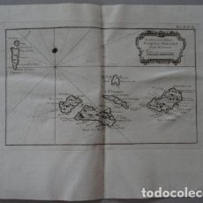 Arte: MAPA DE LAS ISLAS AZORES EN EL OCÉANO ATLÁNTICO (PORTUGAL), 1764. BELLIN. Lote 123352895