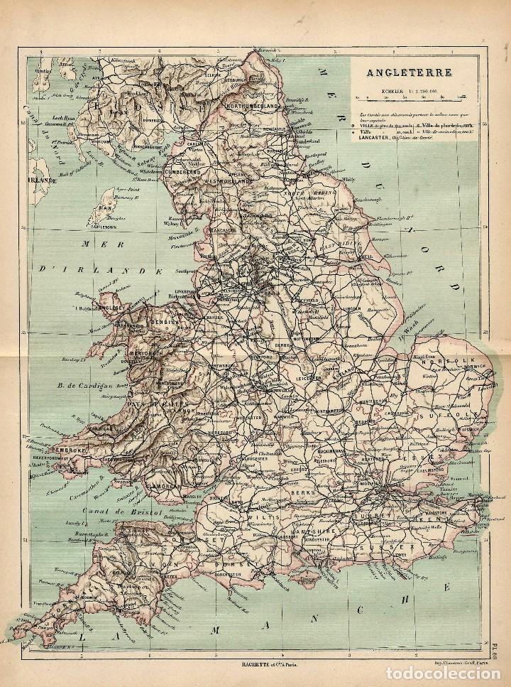 Mapa Original Del Siglo Xix Inglaterra Mar Kaufen Alte Kartografie Bis Zum 19 Jahrhundert In Todocoleccion 125412915