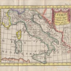 Arte: MAPA DE ITALIA, 1772. BUFFIER. Lote 125857635
