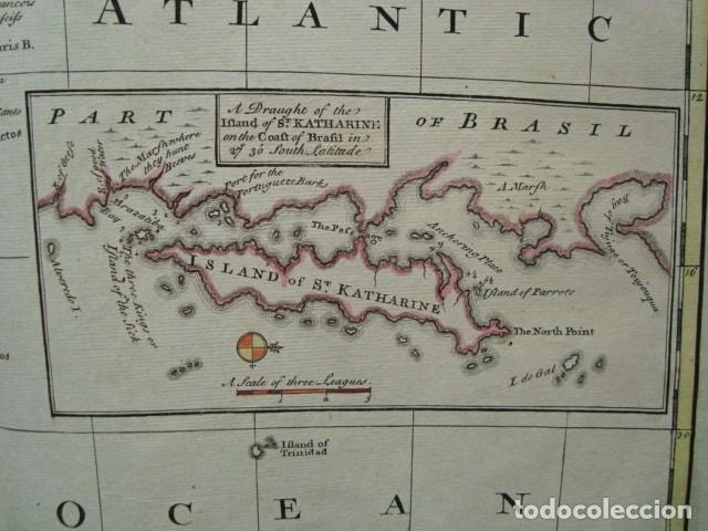 Arte: Gran mapa de Brasil (América del sur), 1747. E. Bowen - Foto 3 - 129115231