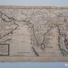Arte: 1732 HERMAN MOLL MAP OF THE CONTINENT OF THE EAST-INDIES INDIAN SEA SIAM ARABIA INDIA THAILAND MAPA