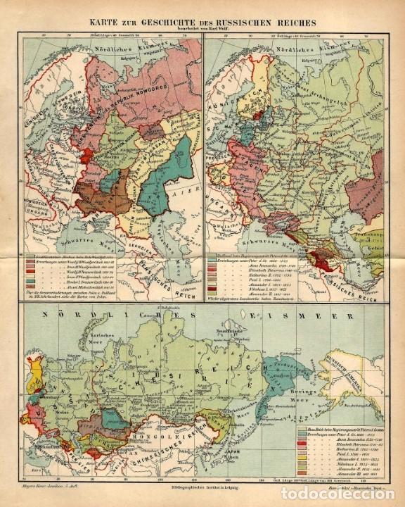 1890- mapa historia rusia - reyes y reinos - hi - Comprar Cartografía