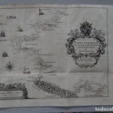 Arte: GRAN MAPA DE LA COSTA DE FRANCIA, DE PICARDIA A LA GUAYANA (EUROPA), 1694. NICOLÁS DE FER